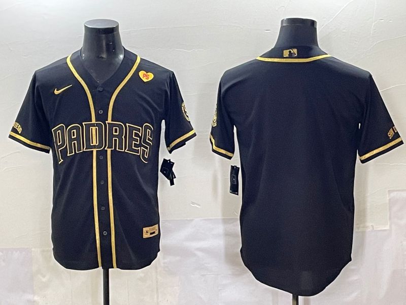 Men 2025 San Diego Padres Blank Black Throwback Nike MLB Jersey style 7158